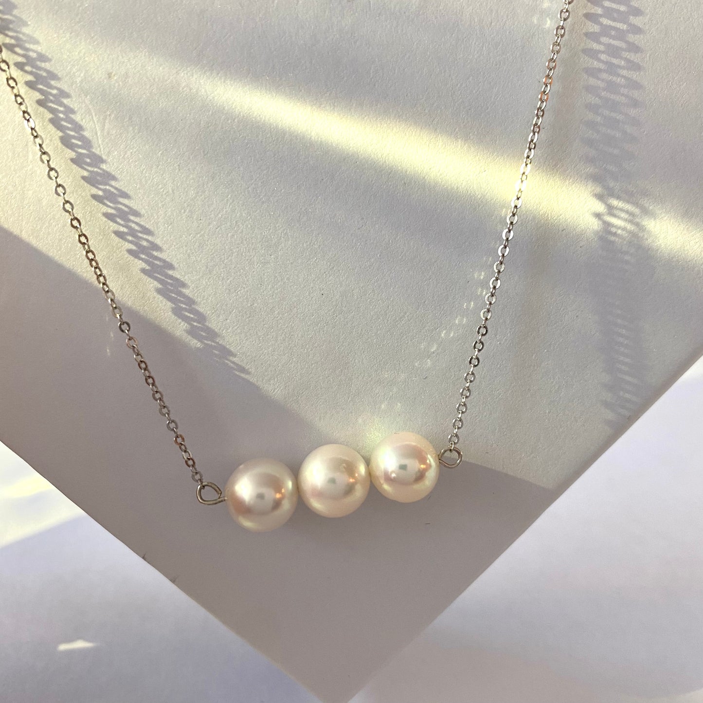 Akoya Pearl Balance Beam Necklace