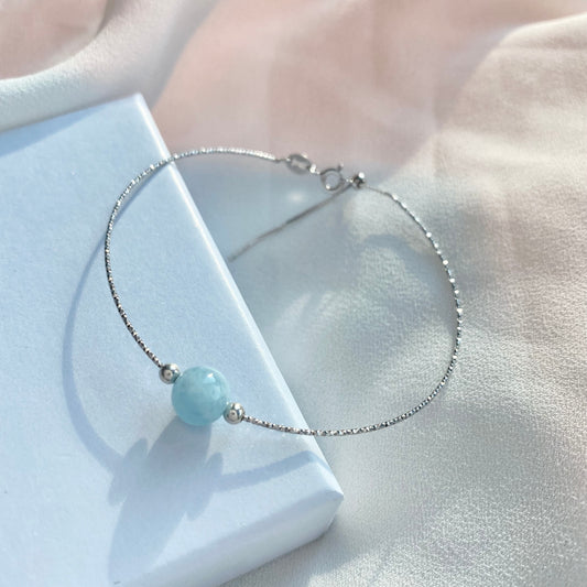 Aquamarine with Ball Bangle