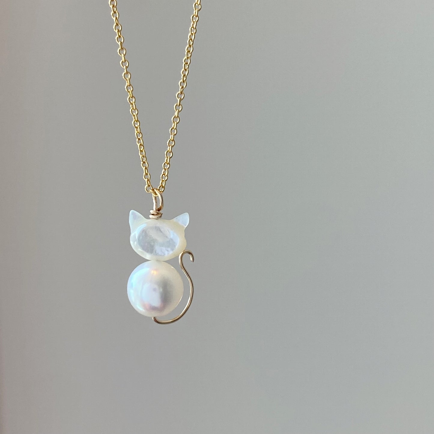 Happy White Cat Necklace